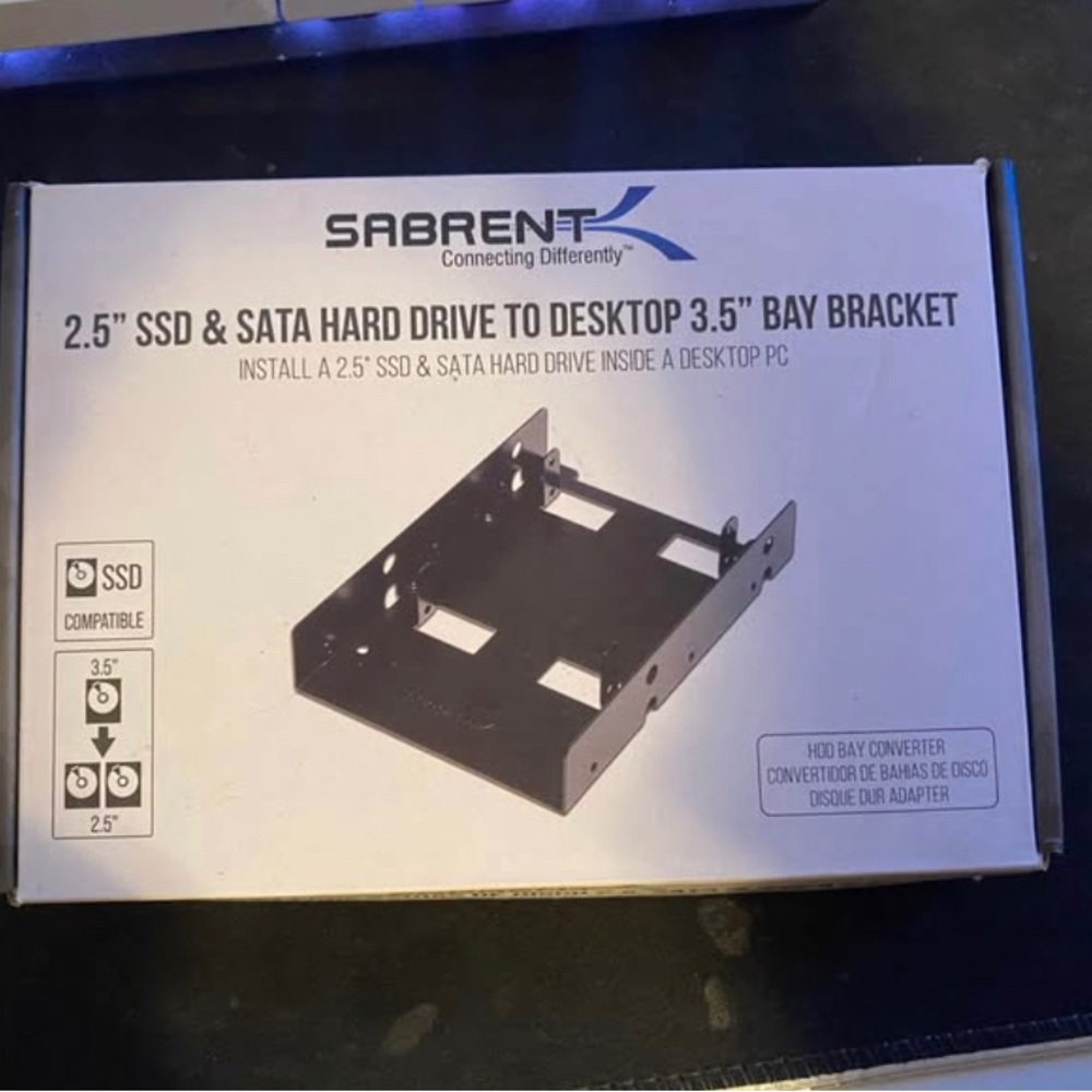 Black 2.5" SSD & SATA Hard Drive Bay Bracket